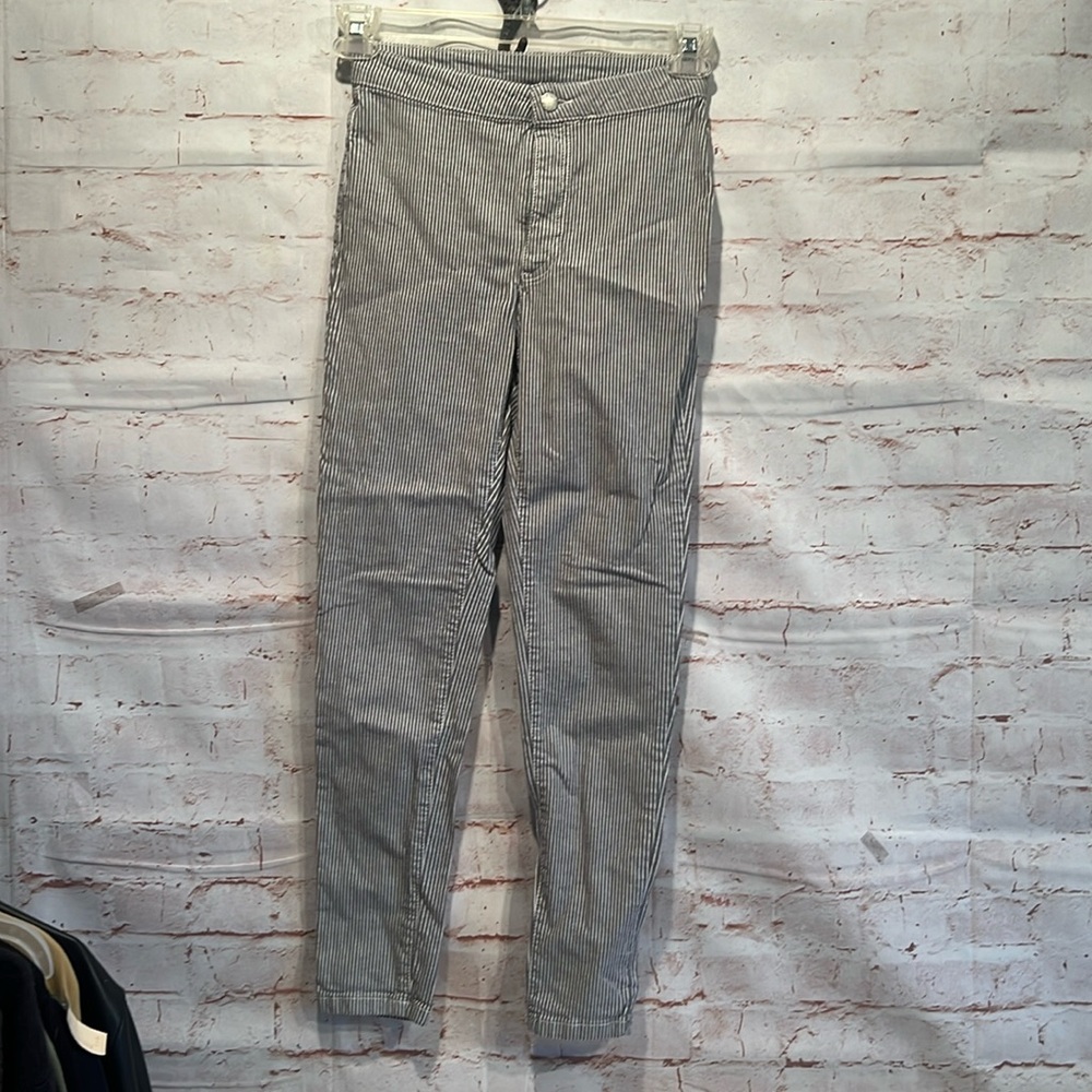 Free People Pants Womens 26 Striped Skinny Jeans High Waist Regular Casual
